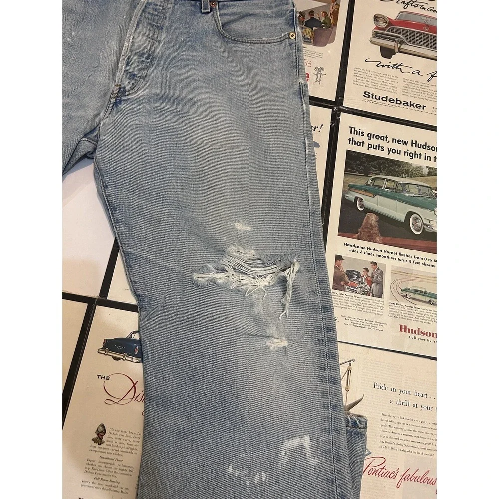 Vintage Levi's 501 Jeans Mens 38x33 Original Fit Button Fly Blue Denim 90s